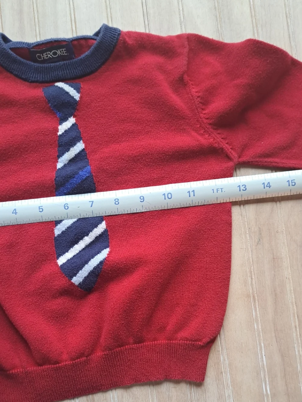 Tie Graphic 100% Cotton Knit Sweater Cherokee Toddler Dressy Comfy Lightweight